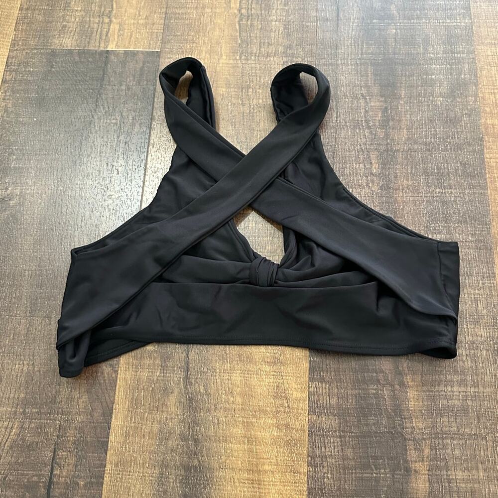Albion Fit Black Front Tie Bikini Swim Top Size XL - Picture 5 of 8